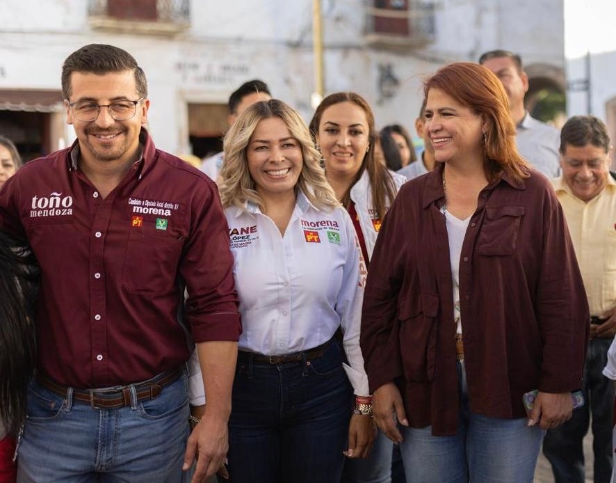 Asiste Fabiola Alanís al arranque de campaña de Toño Mendoza, candidato a diputado local por Pátzcuaro